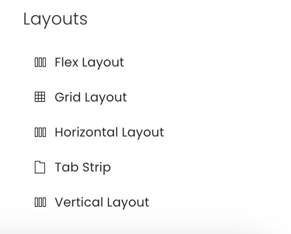 List of layout components